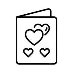 Outline of a greeting card with hearts concept for love and affection