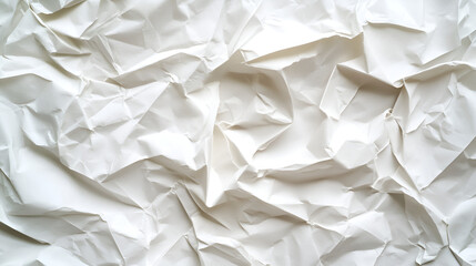 Obraz premium White Crumpled Paper Texture Background, Wrinkled, Creased, Grunge, Abstract