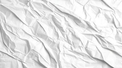 Obraz premium White Crumpled Paper Texture Background, Wrinkled, Creased, Grunge