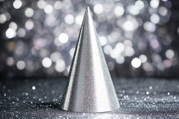 Chic Silver Celebration Hat for New Year's Festivities Against a Clean White Background