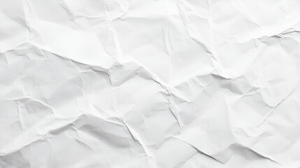 White Crumpled Paper Texture Background, Design, Abstract, Grunge, Wrinkled, Creased, Surface, Mater