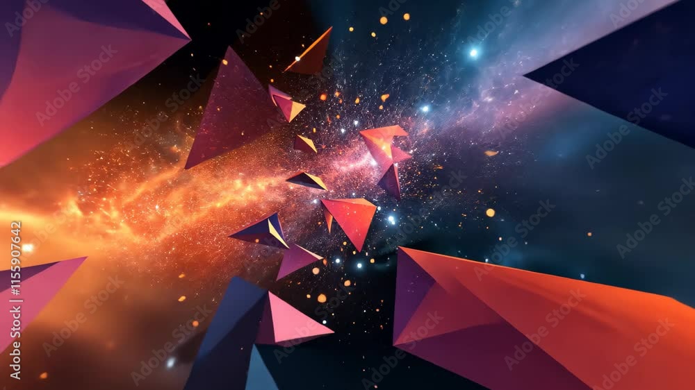 Aufkleber this video captures a vibrant abstract background featuring an array of colorful stars and luminous 