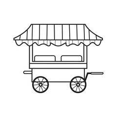 Ice Cream Cart Vector Illustration
