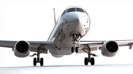 Fototapeta premium Close-up of a Private Jet Preparing for Landing