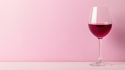 Premium glass of grape juice with a bold deep purple hue, designed on a pastel backdrop with ample text space