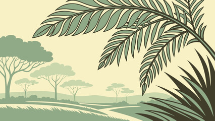 Palm Leaves in Trend Color. Nature Background with Copy Space