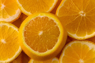 Vibrant orange slices create a cheerful centerpiece for a sunny kitchen atmosphere