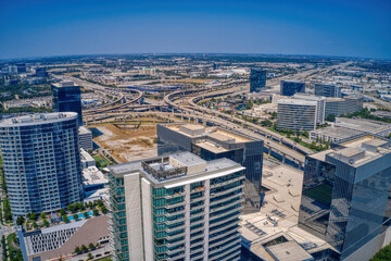 Aerial View of Downtown, Plano Texas in the DFW Metro