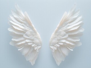 Fototapeta premium Radiant wings art installation gallery space high-resolution textures minimalist environment aerial view ethereal concept