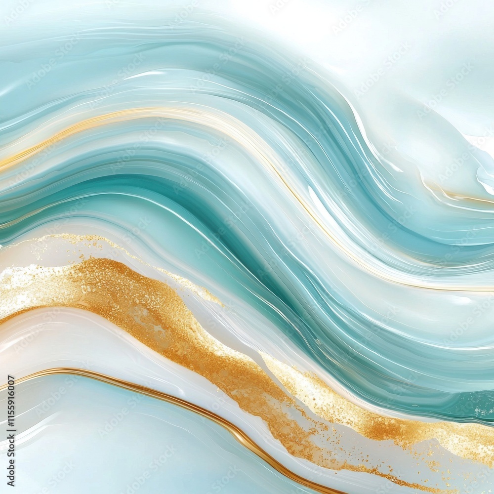 Poster flowing waves of divine harmony abstract art high-resolution textures calm environment aerial view