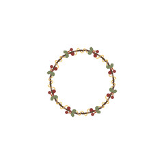 Flat Colorful Cherry Border Wreath