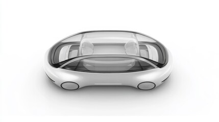 Futuristic Autonomous Car Concept with Transparent Roof