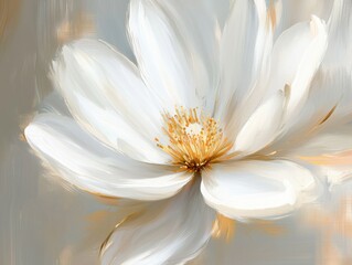 Obraz premium Delicate white flower close-up nature high-resolution textures serene environment artistic viewpoint