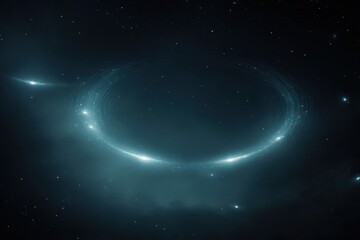 Fototapeta premium Celestial rings and cosmic phenomena observed in deep space during nighttime exploration