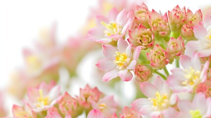 Delicate Pink Flowers Blooming Softly