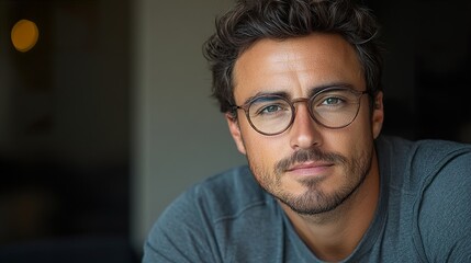 Fototapeta premium Portrait of a Handsome Man with Glasses