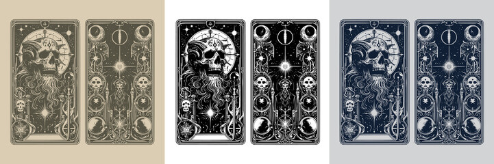 eerie lich playing card tattoo design