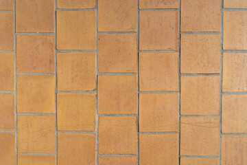 Capdepera, Mallorca, Spain 26.10.2021 Geometric pattern of terracotta floor tiles showing traditional Mediterranean paving design