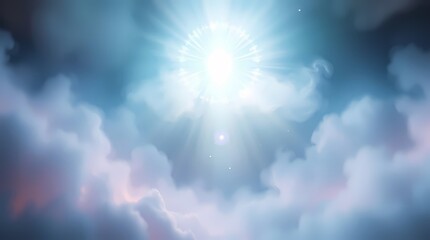 blue sky with sun rays