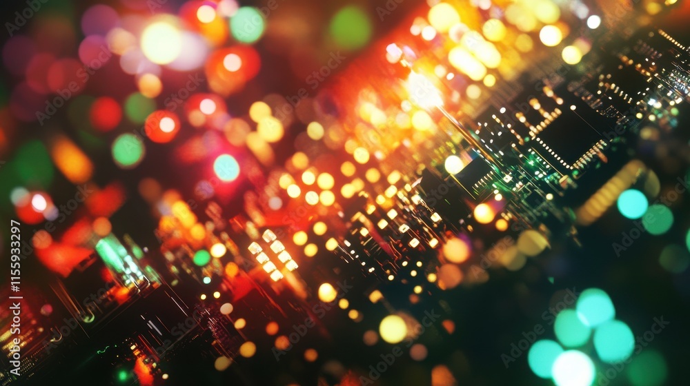 Poster abstract high-tech background with vibrant light elements