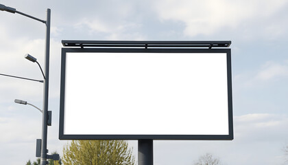 Obraz premium Blank street billboard mockup signboard frame advertising, mindfulness theme. isolated with white shades