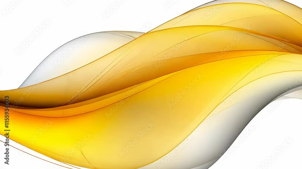 Poster video with abstract yellow wavy background features sleek and elegant flowing lines. luminous yellow