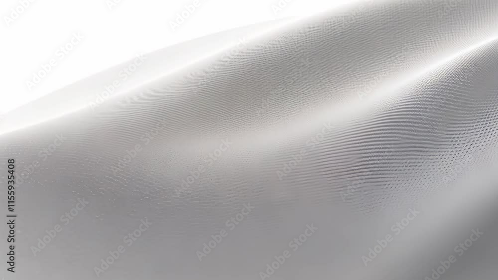Poster video showcases an abstract white wavy background with elegant flowing lines. minimalist design high