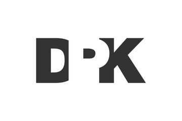 DPK logo design. Initial letter D P K bold font style for tech startups, consulting, corporate branding. Creative company name, headlines typography identity, trendy logotype.
