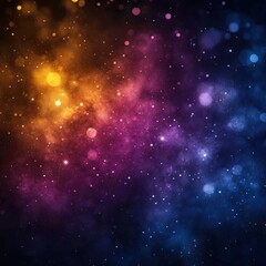 Fototapeta premium Colorful galaxy with purple, orange, and blue stars