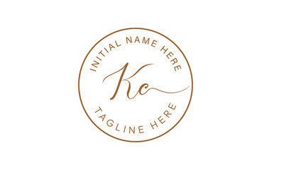 KC C K initial signature logo template vector