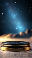 A gold medal sitting on top of a table