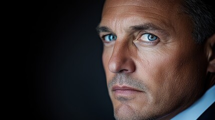 Obraz premium A close up of a man in a suit and tie