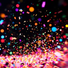 Cosmic explosion, vibrant colors, starry background, abstract space art, colorful nebula, glowing orbs, celestial burst, galaxy painting