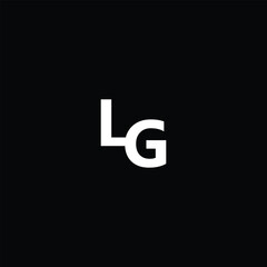  Monogram Logo Design on Black Background letter LG logo