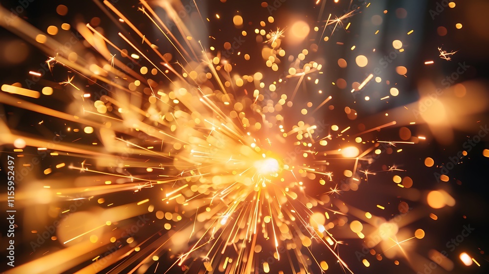 Aufkleber sparklers forming a light tunnel effect, captured with a slow shutter speed.