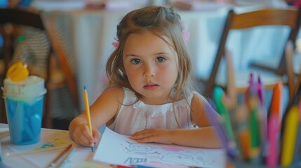 Little Artist at Work: A Child's Creative Moment