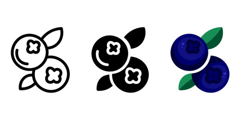 Blueberry color icon. Ripe blue berry symbol. Fresh fruit sign. Summer pictogram. © moroz_stock