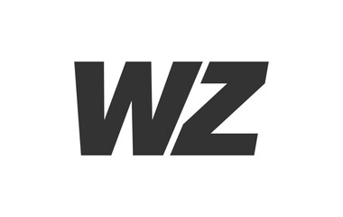WZ Techno Editable Font Logo For Corporate Branding. Bold, Futuristic Design With Unique Typographic Ideas. Minimal Custom Type And Dynamic Letter