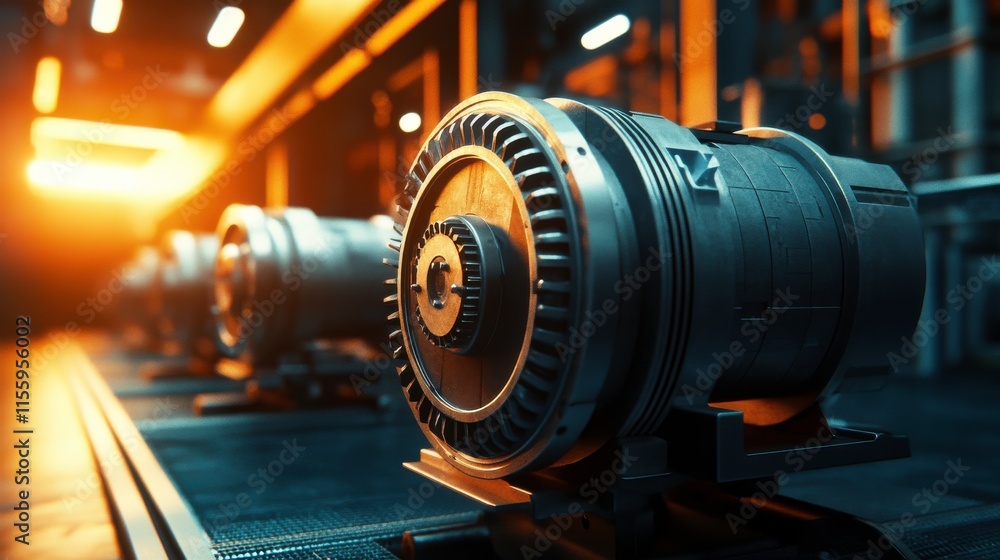 Poster precision testing of motors on workshop bench