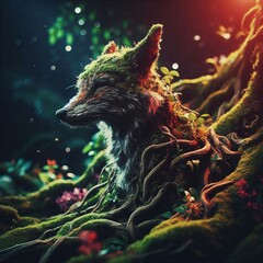 Background blended with animals and nature

