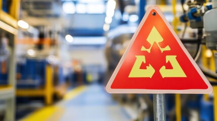 Safety Sign at Worksite with Technical Precision