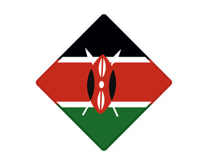 Kenya flag square shaped. vector