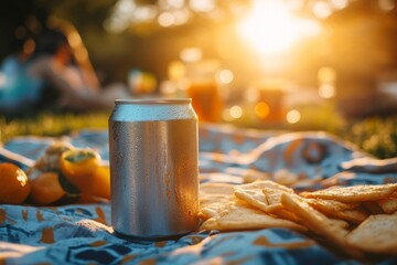 Sunset Picnic with a Refreshing Drink