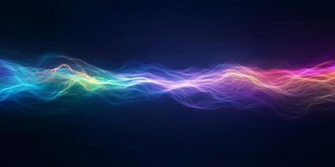 Vibrant neon light waves against a dark background neurodiversity concept