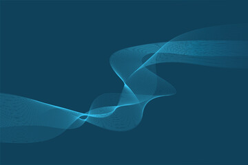 Abstract blue  gradient flowing wave lines on dark blue background. Modern colorful wavy lines pattern design element. Suitable for banner  cover  poster  website  presentation 