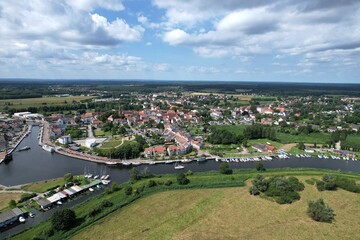 Seebad Ueckermünde, Blick auf das Stadtzentrum 2024