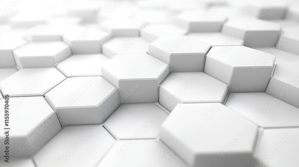Poster modern abstract white 3d hexagonal pattern geometric structure for futuristic design