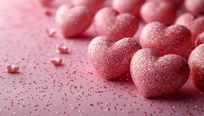 Obraz premium A collection of pink hearts arranged together