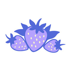 Purple strawberries with white polka dots