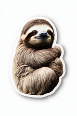 Fototapeta premium Amazon Animals, Sloth in the Forest, Art, Image, with Transparent Background PNG, for Stickers, T-Shirt Print, Cap, Mug, Flip Flops, Mousepad, Transparent PNG